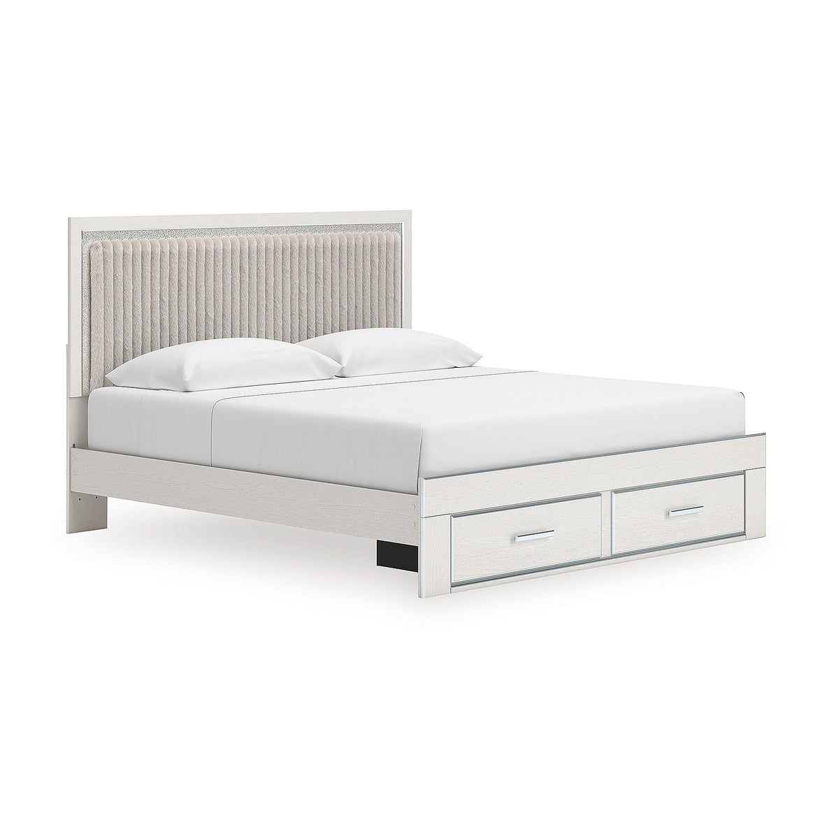 Zuraleus King Upholstered Panel Platform Storage Bed (PCB3381-SI)