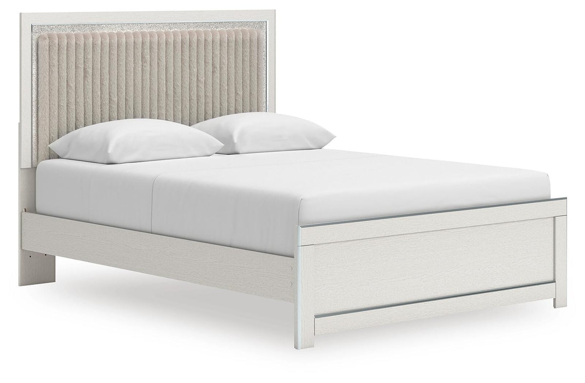 Zuraleus Queen Upholstered Platform Bed, Dresser, Mirror and Nightstand (PCB3381-SI) - Image 10