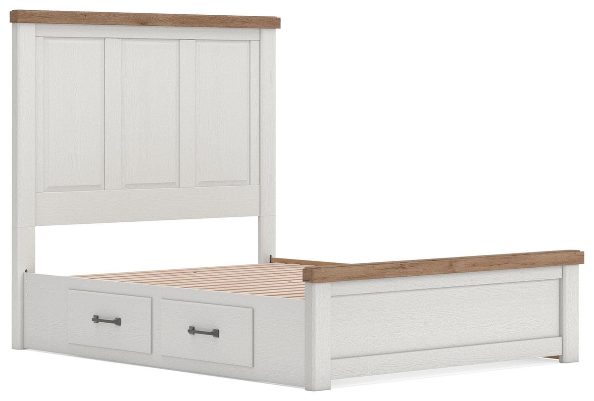 Savonport Panel Bed with Storage - White/Brown  (B4615-SI) - Image 4