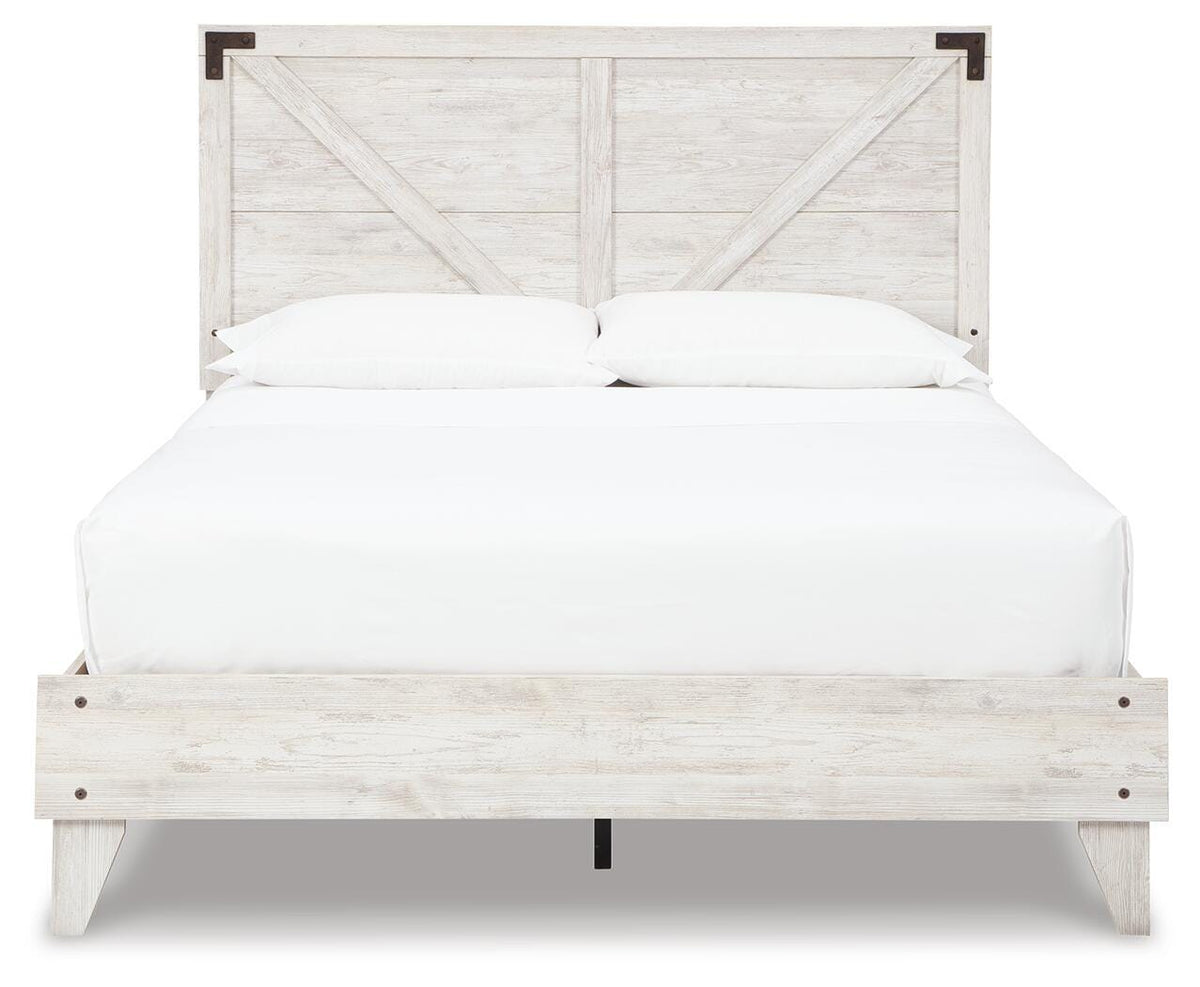 Shawburn Crossbuck Panel Platform Bed - White/Dark Charcoal Gray  (EB4121-SI) - Image 3