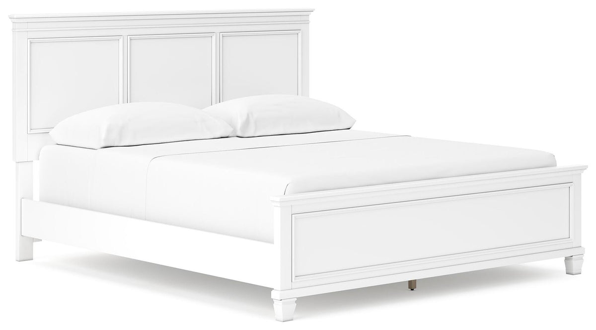 Fortman Panel Bed, Dresser and Mirror - White  (B680-SI) - Image 8