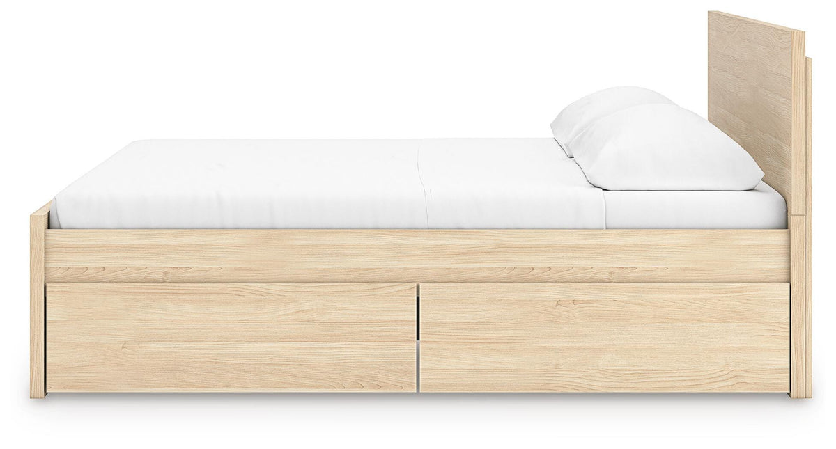 Onita Panel Platform Bed with 2 Side Storage - Natural  (EB9632-SI) - Image 8