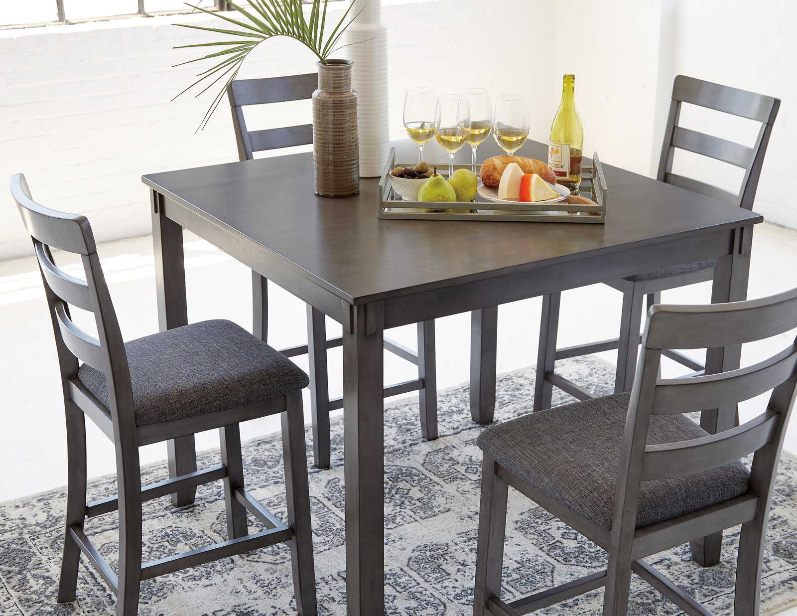 Bridson Counter Height Dining Table and Bar Stools (Set of 5) (D383-SI) - Image 7