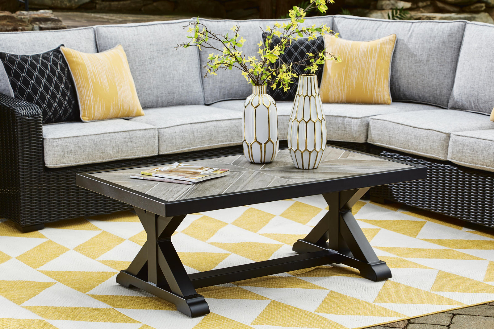 Beachcroft 2-Piece Outdoor Loveseat with Cushion (P792-SI) - Image 88