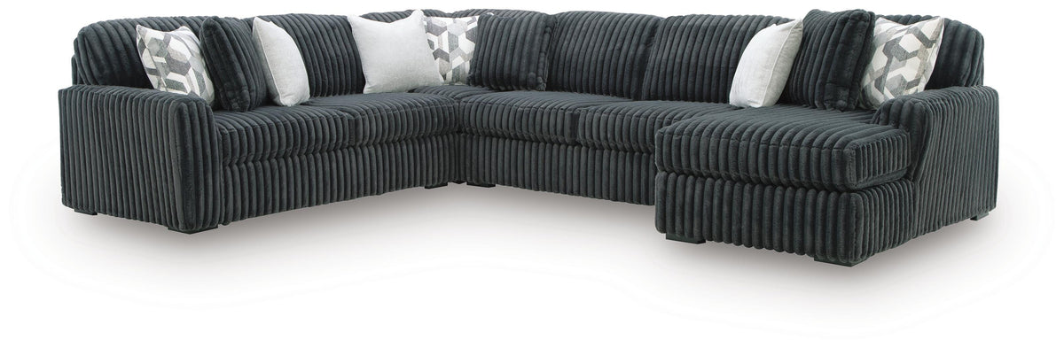 Midnight-Madness 4-Piece Sectional with Chaise (98105-SI)
