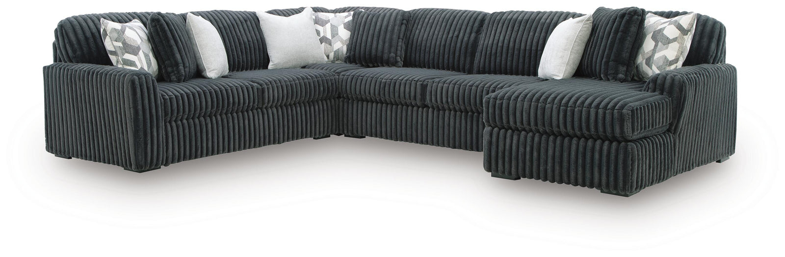 Midnight-Madness 4-Piece Sectional with Chaise (98105-SI)