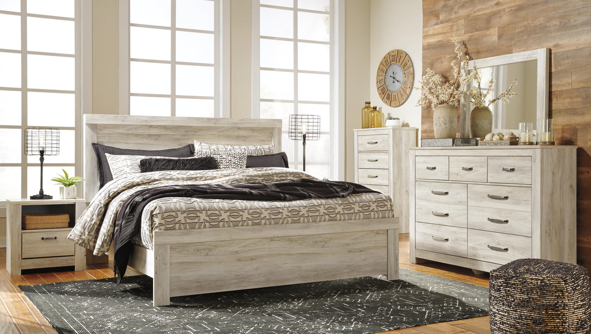 Bellaby Panel Bed, Dresser, Mirror, Chest and 2 Nightstands - Whitewash  (B331-SI) - Image 10