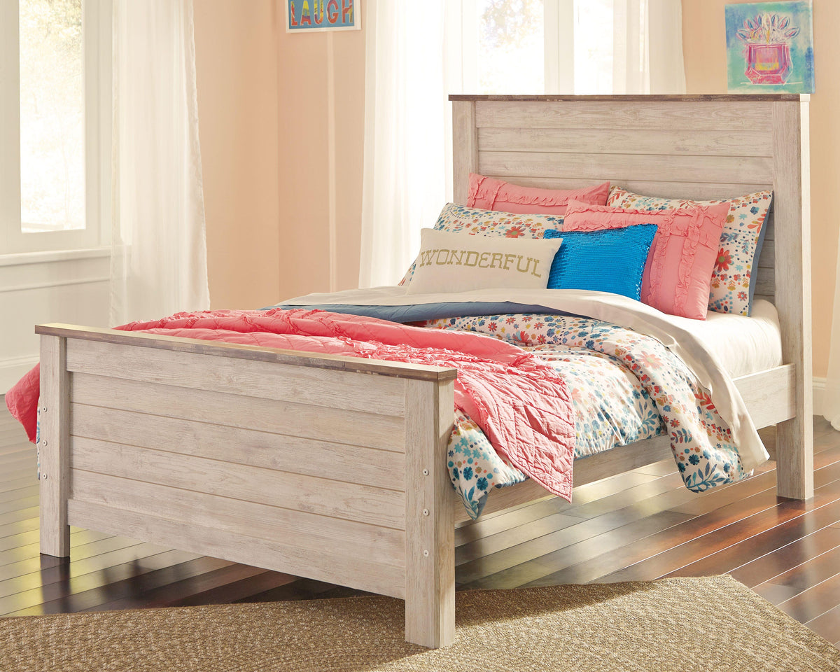 Willowton Panel Bed (Youth) - Whitewash  (B267-SI) - Image 3