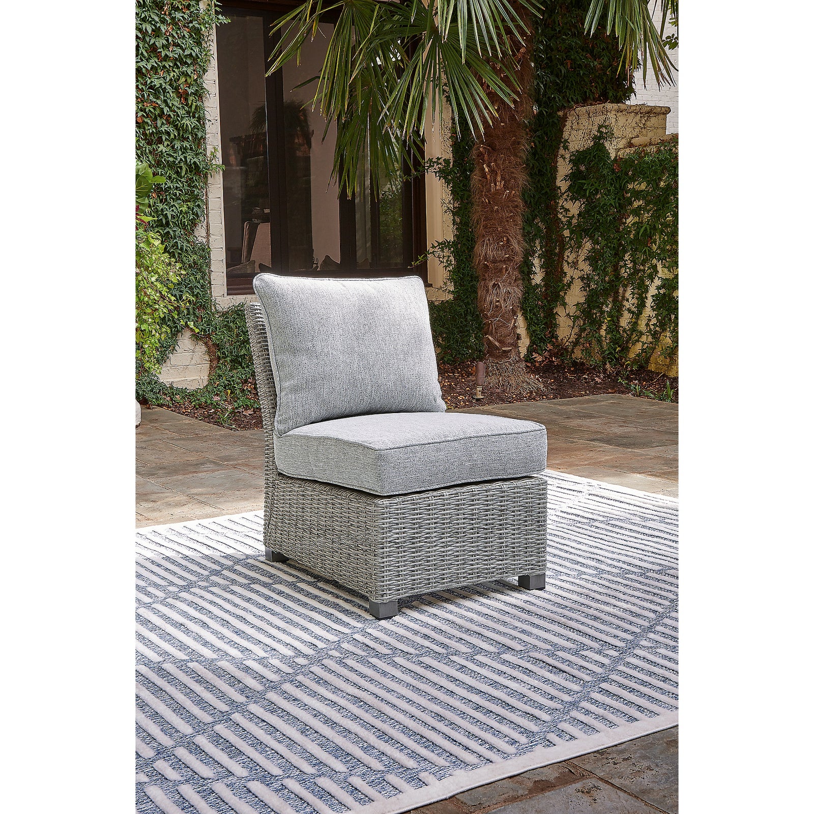 Naples Beach Armless Chair with Cushion (P439-846-SI) - Image 5
