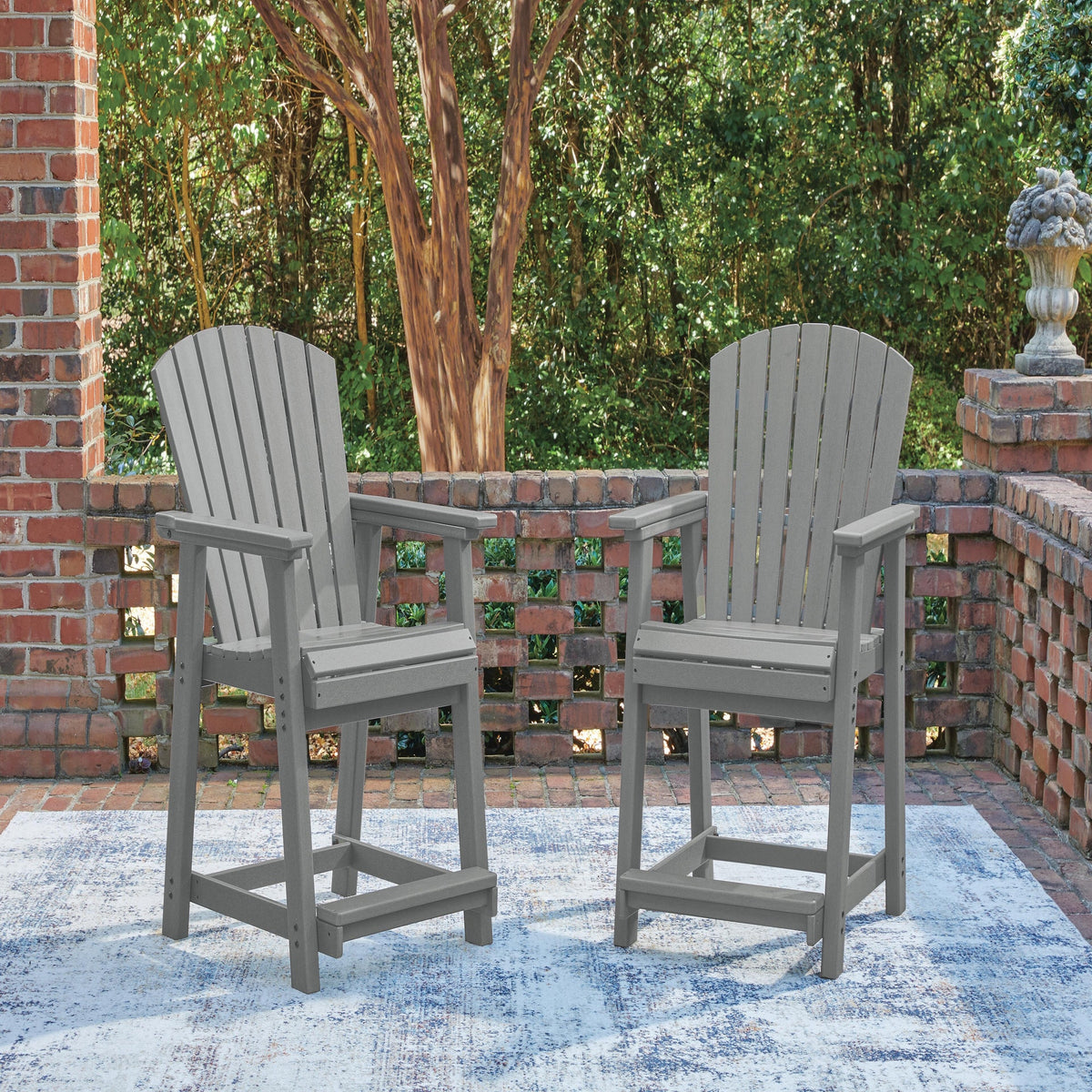 Sanctuary Beach Outdoor Counter Height Bar Stool (Set of 2) (PCP227-SI) - Image 2