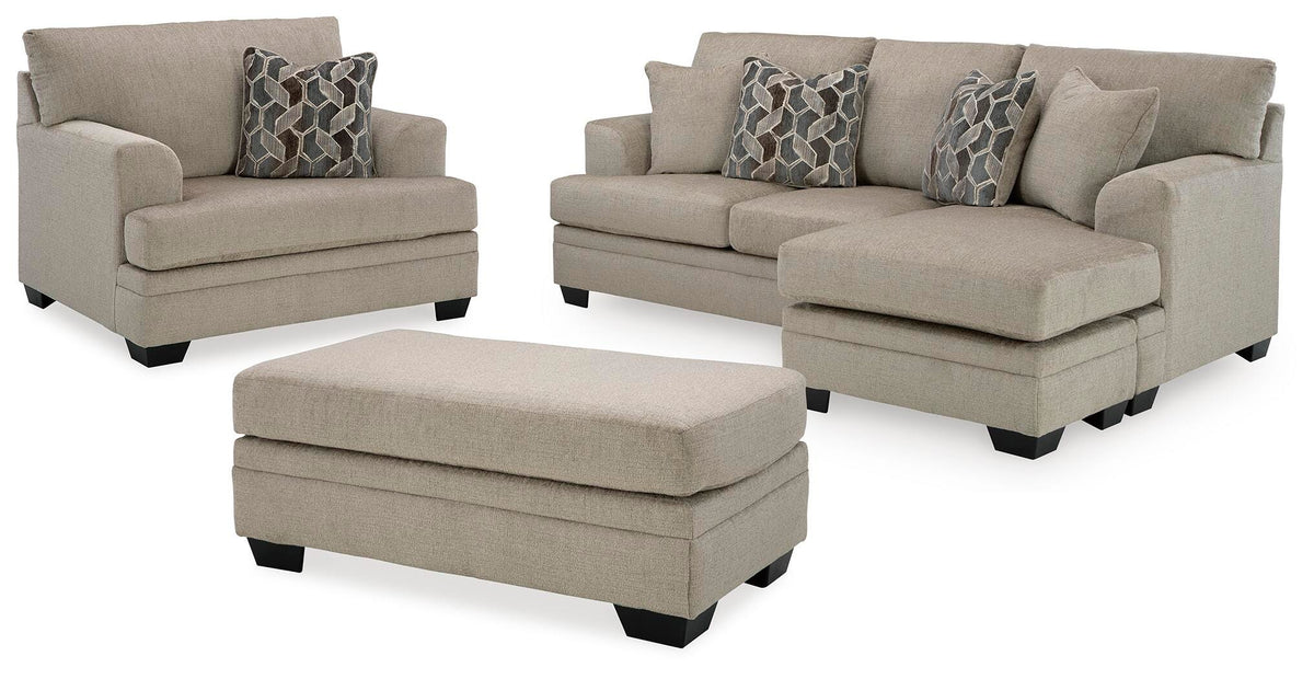 Stonemeade Sofa Chaise, Oversized Chair, and Ottoman (59504-SI)