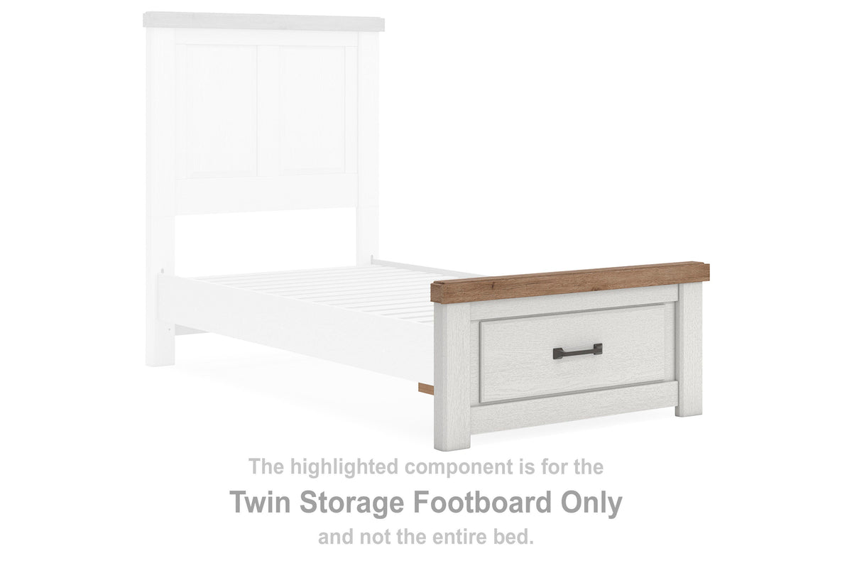 Savonport Storage Footboard - White/Brown  (B4615-SI) - Image 2