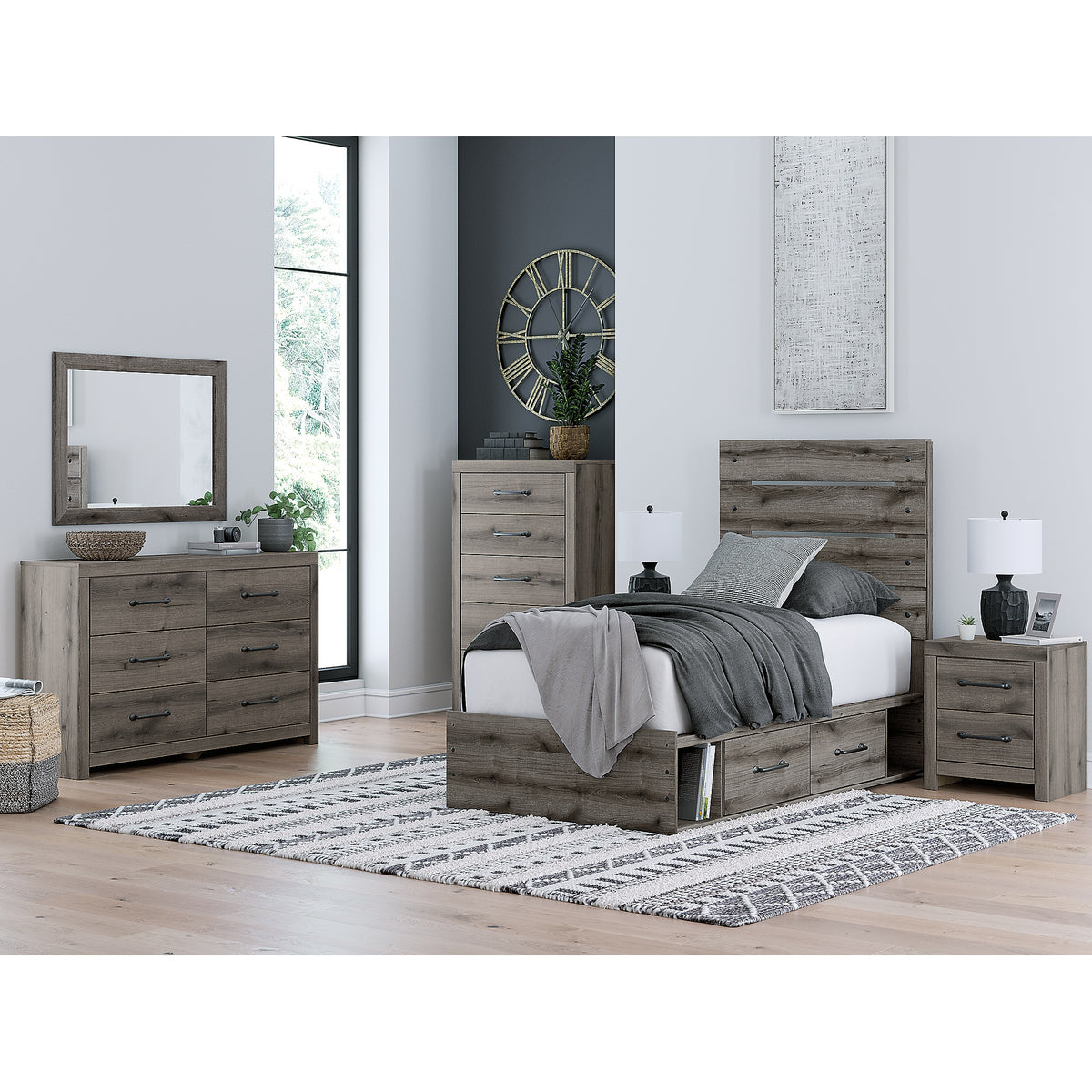 Graystorm Twin Panel Storage Bed (PCB2405-SI) - Image 11
