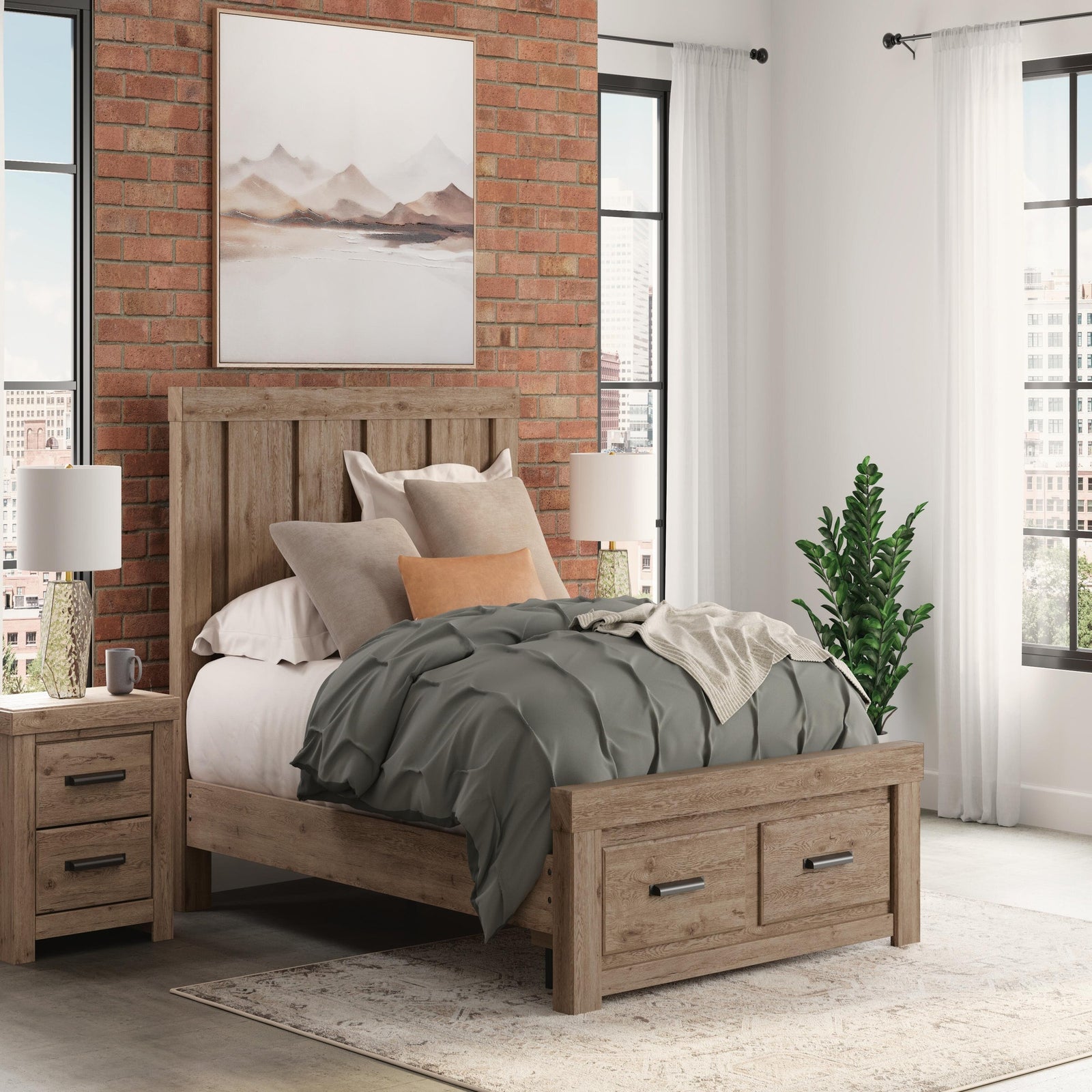 Oliandon Queen Panel Storage Bed (PCB2844-SI) - Image 10