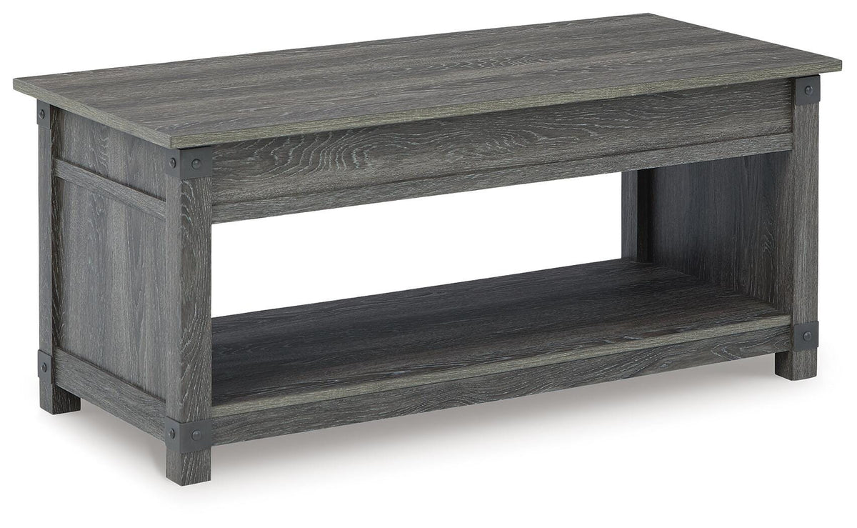Freedan Lift-top Coffee Table, 2 End Tables and Console - Grayish Brown  (T175-SI) - Image 6