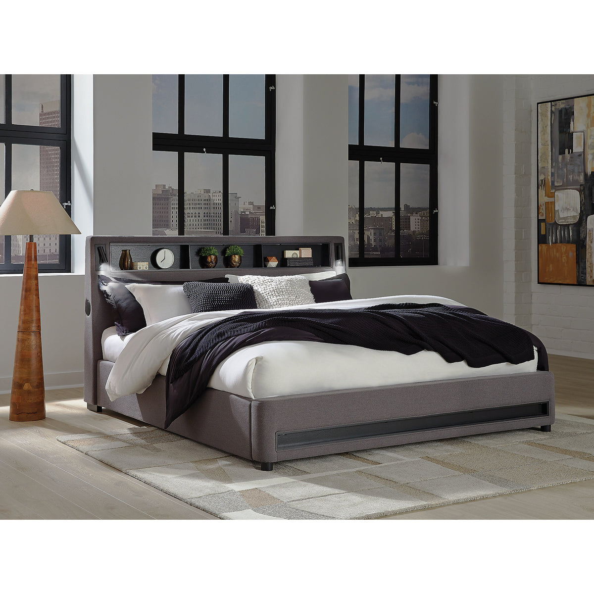 Verishaw King Upholstered Bed (PCB2721-SI) - Image 2
