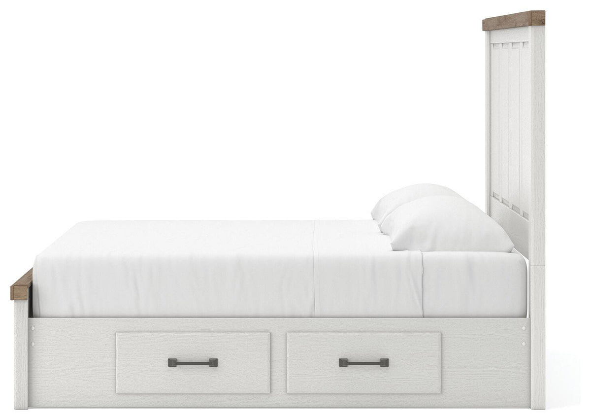 Savonport Panel Bed with Storage - White/Brown  (B4615-SI) - Image 7