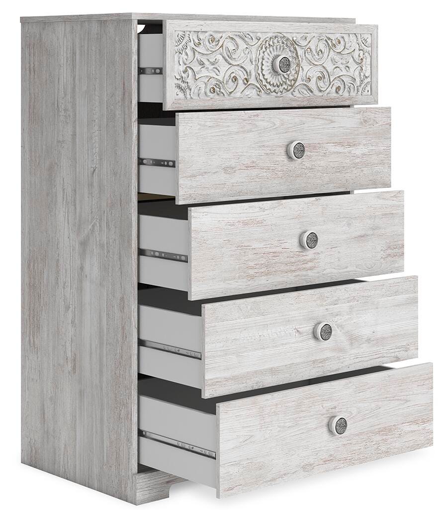 Paxberry Chest of Drawers - Whitewash  (EB1811-SI) - Image 3