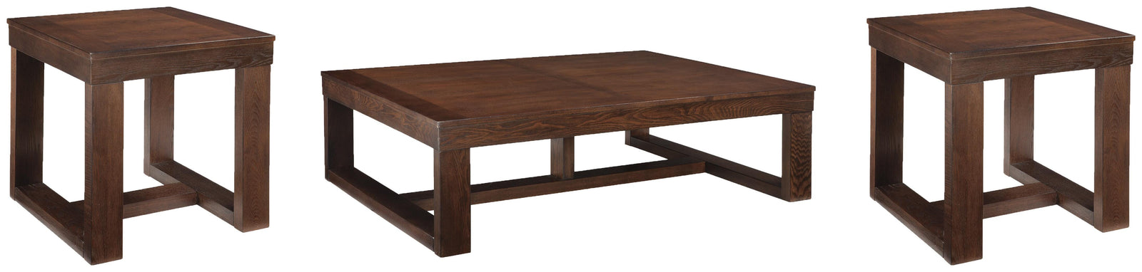 Watson Coffee Table and 2 End Tables - Dark Brown  (T481-SI)