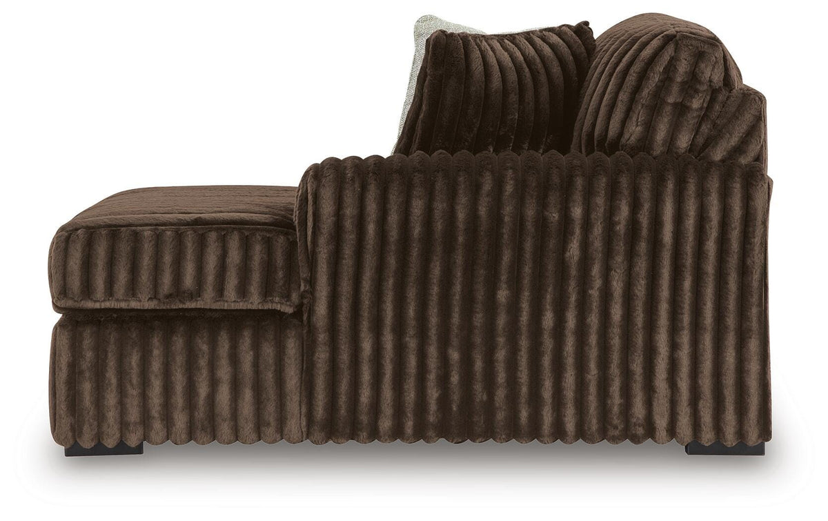 Midnight-Madness 3-Piece Double Chaise Sectional and Ottoman (98104-SI) - Image 11
