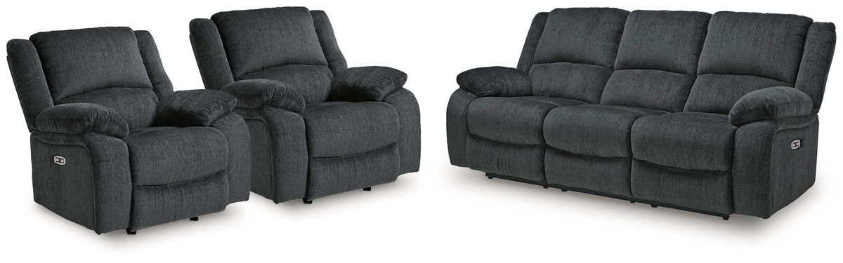Draycoll Power Reclining Sofa and 2 Power Recliners (76504-SI) - Image 2