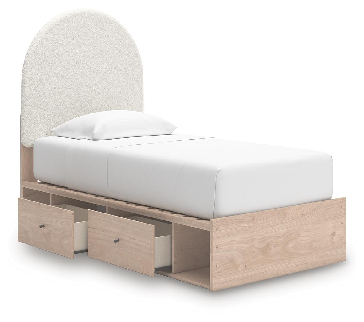 Arloster Twin Upholstered Panel Bed with Storage (PCB1566-SI) - Image 4