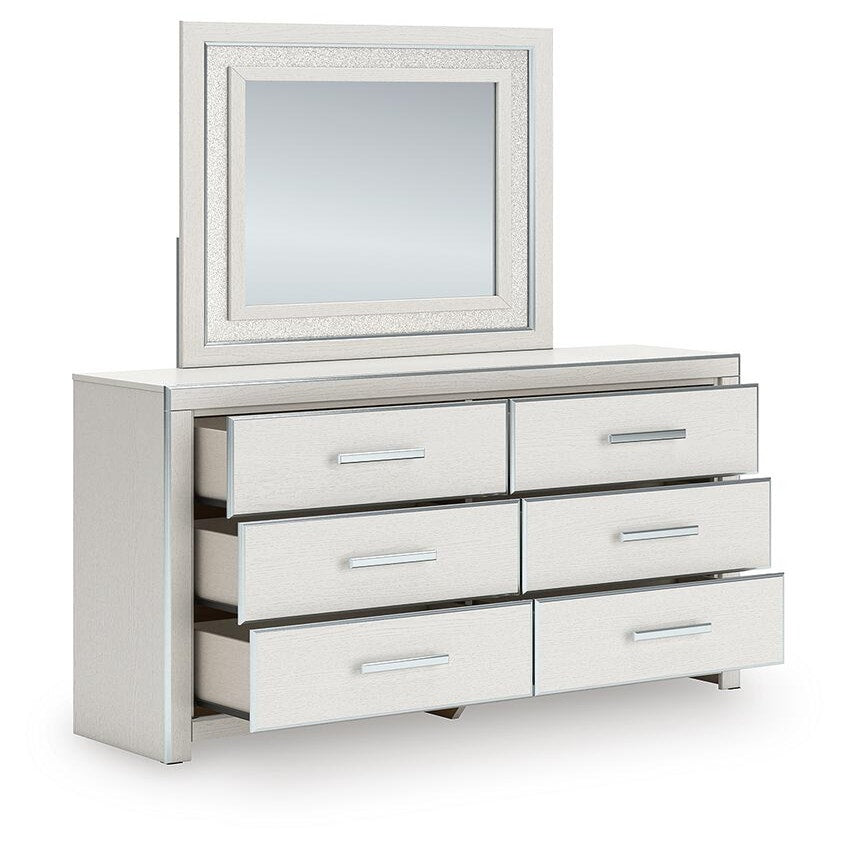 Zuraleus King Upholstered Panel Bed, Dresser, Mirror and Nightstand (PCB3381-SI) - Image 4