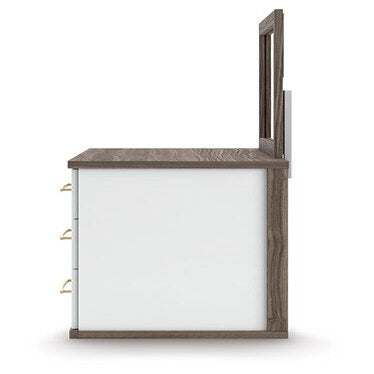 Kendanport King Upholstered Bed, Dresser and Mirror (PCB1108-SI) - Image 7
