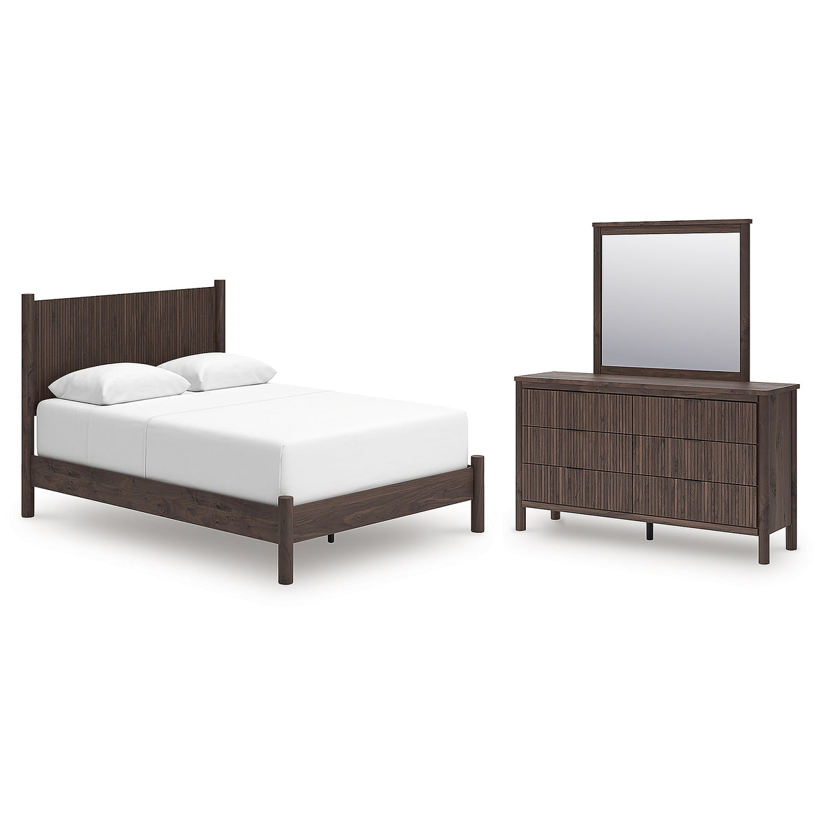 Pamytta Queen Panel Bed, Dresser and Mirror (PCB2614-SI)