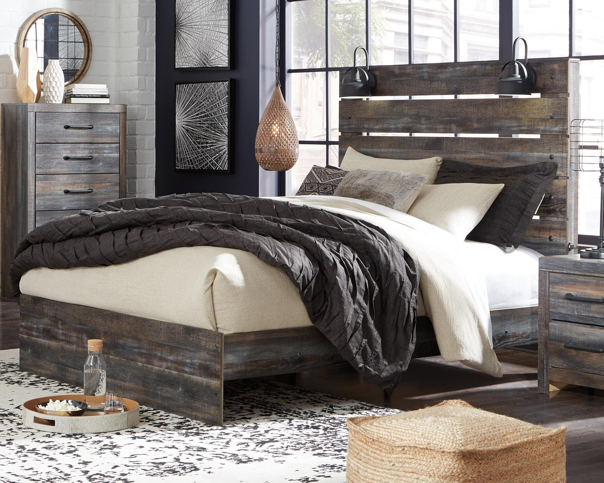 Drystan Panel Bed, Dresser and Mirror (B211-SI) - Image 6