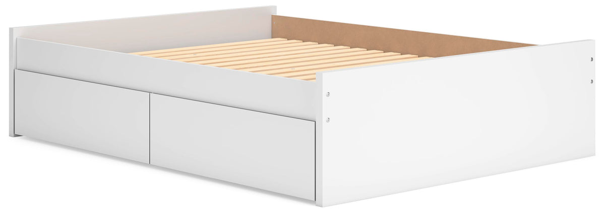 Onita Platform Bed with 2 Side Storage - White  (EB9630-SI) - Image 3