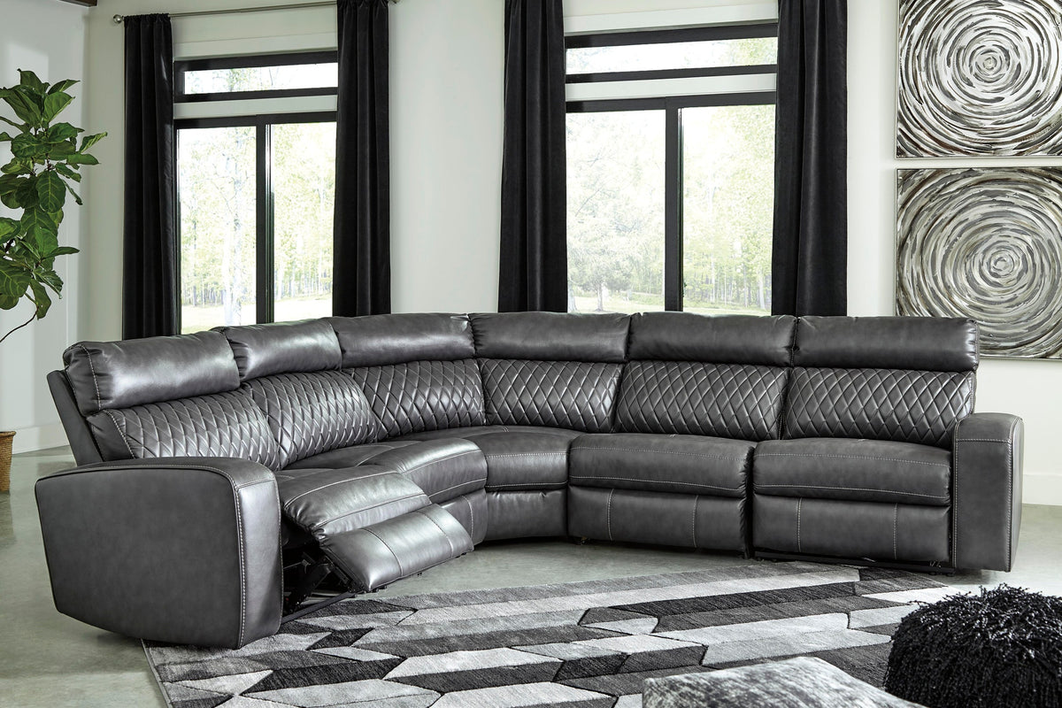 Samperstone 5-Piece Power Reclining Sectional (55203-SI) - Image 3