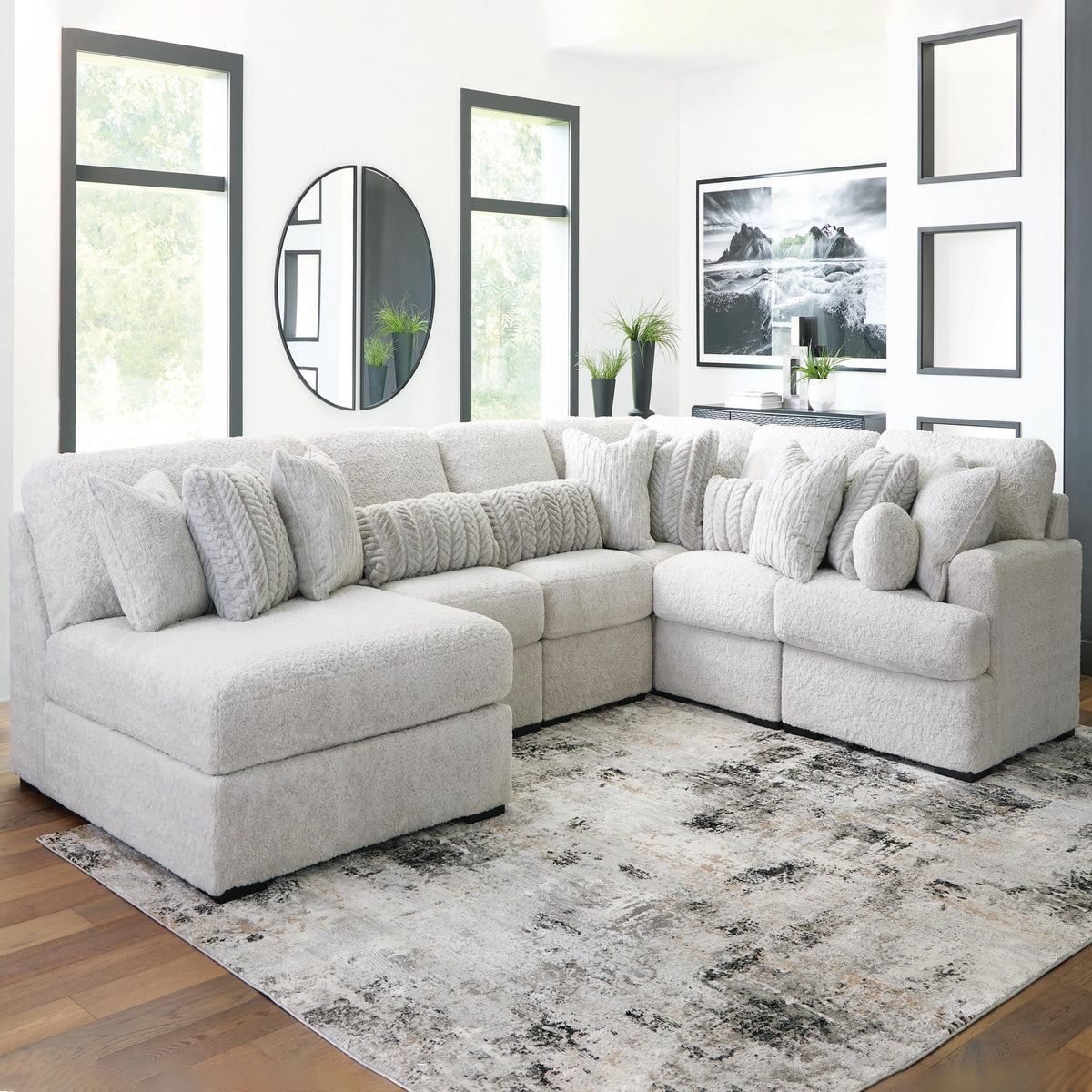 Cuddle Plush 6-Piece Sectional with Chaise (PC59106-SI) - Image 2