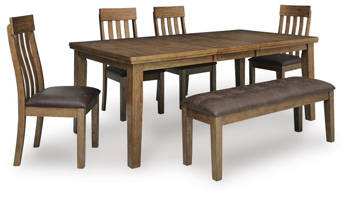 Urbinforte Extension Dining Table, 4 Chairs and Bench (PCD592-SI)