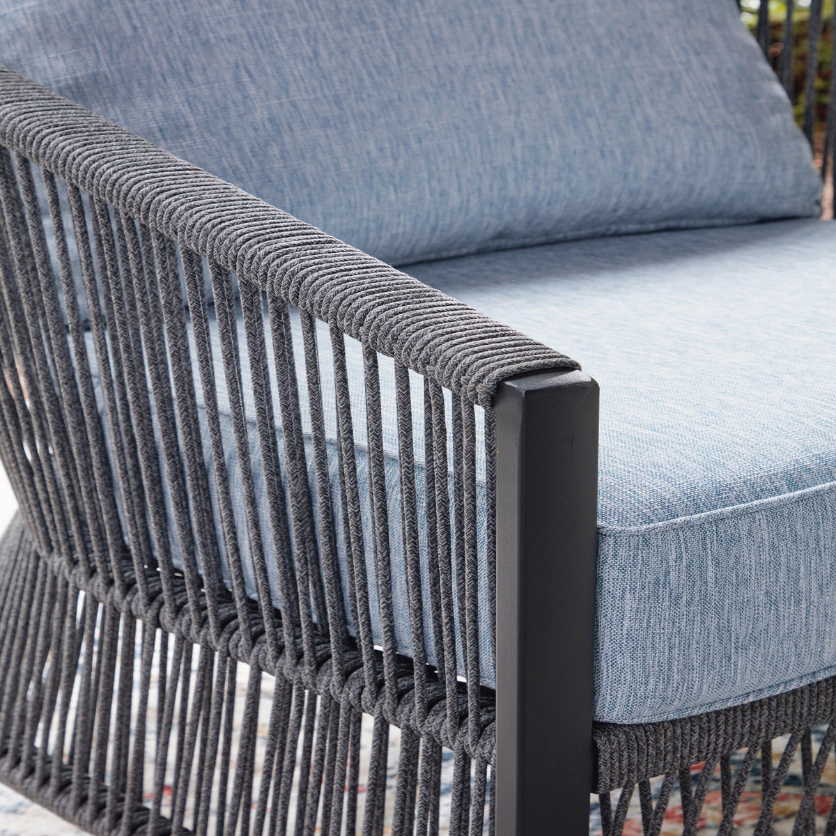 Bridges Beach Outdoor Love/Chairs/Table Set (Set of 4) (PCP391-SI) - Image 6