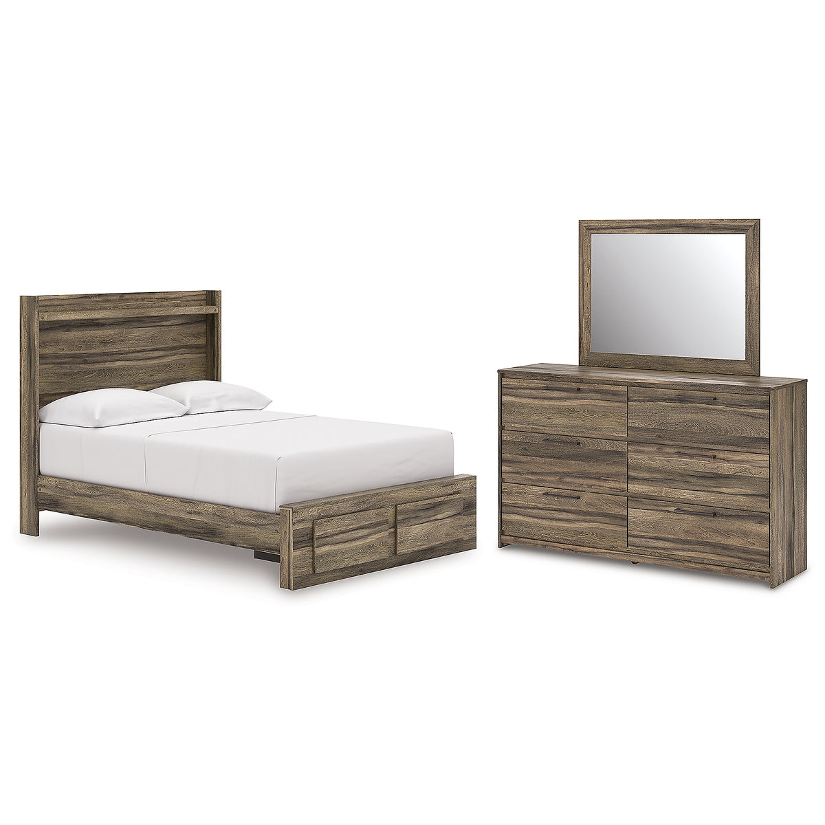 Elbrim Full Panel Storage Bed, Dresser and Mirror (PCB2005-SI)