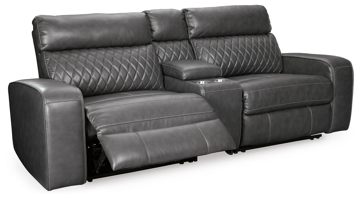 Samperstone 3-Piece Power Reclining Sectional Loveseat (55203-SI) - Image 2