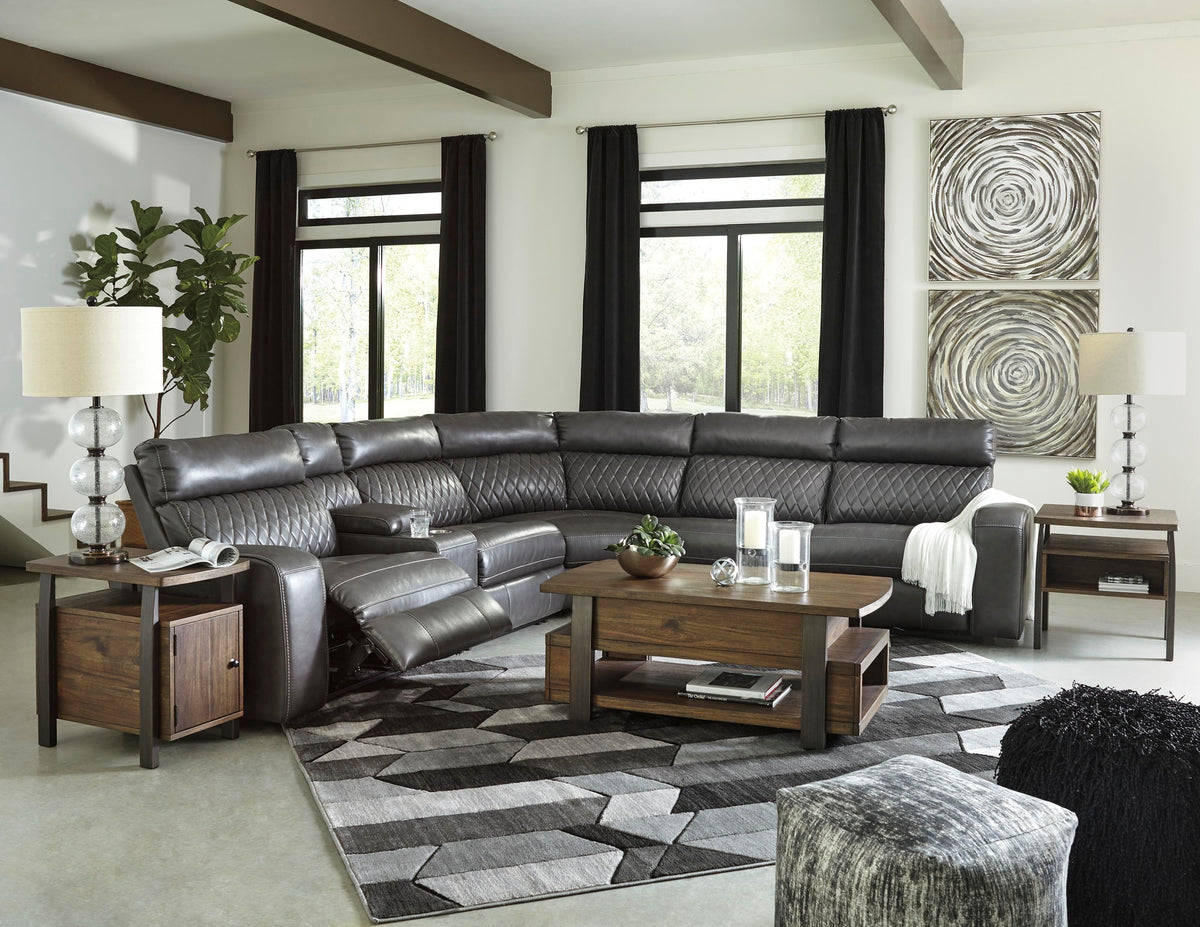 Samperstone 6-Piece Power Reclining Sectional (55203-SI) - Image 6