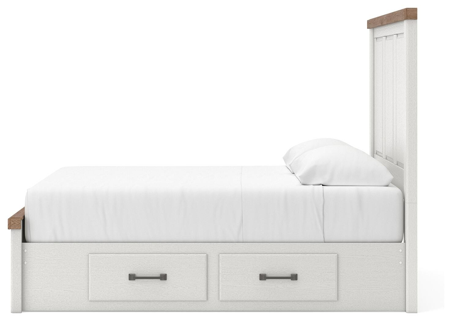 Savonport Panel Bed with Storage - White/Brown  (B4615-SI) - Image 7