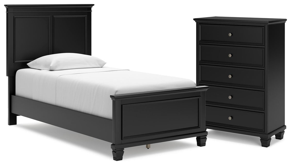 Lanolee Panel Bed and Chest (B687-SI)