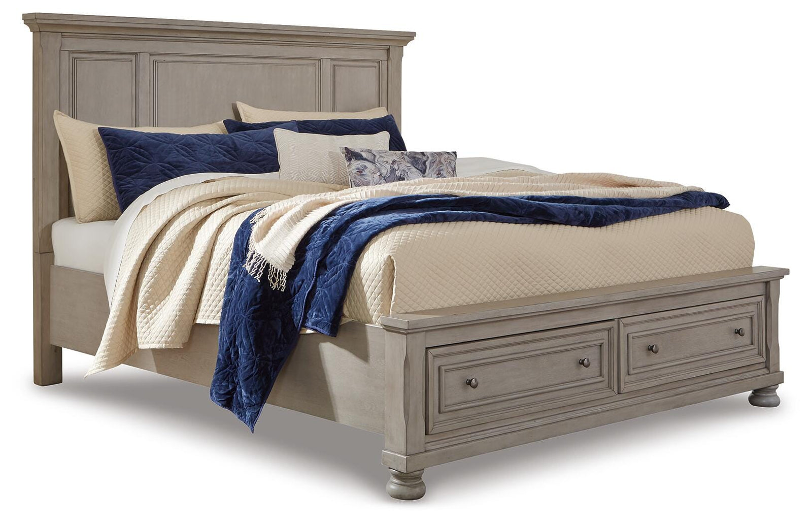 Lettner Panel Storage bed - Light Gray  (B733-SI)