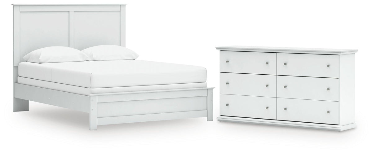 Bostwick Shoals Panel Bed and Dresser - White  (B139-SI)