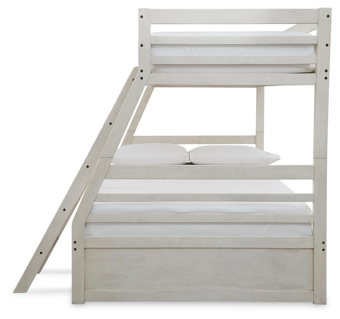 Robbinsdale Twin over Full with Storage and Mattresses - Antique White  (B742-SI) - Image 6