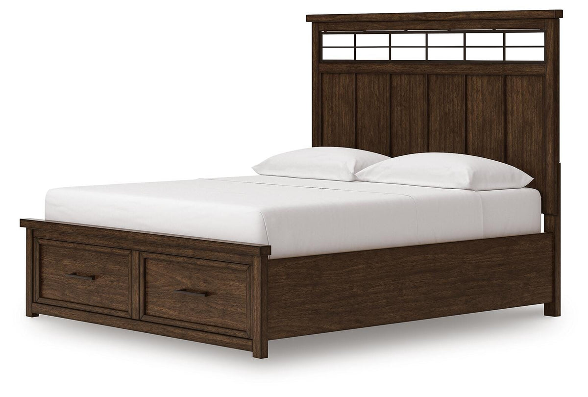 Taffenbrook Panel Storage Bed - Medium Brown  (B849-SI) - Image 6