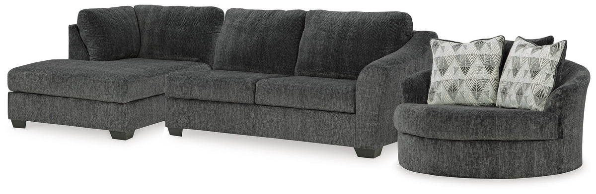 Biddeford 2-Piece Sectional and Oversized Swivel Accent Chair (35504-SI)
