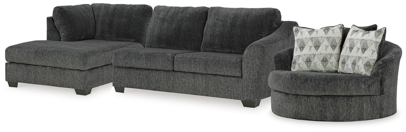 Biddeford 2-Piece Sectional and Oversized Swivel Accent Chair (35504-SI)