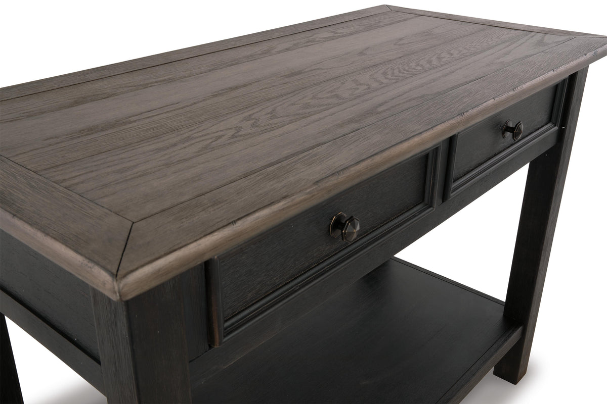 Tyler Creek Coffee Table and 2 End Tables with Console - Grayish Brown/Black  (T736-SI) - Image 21