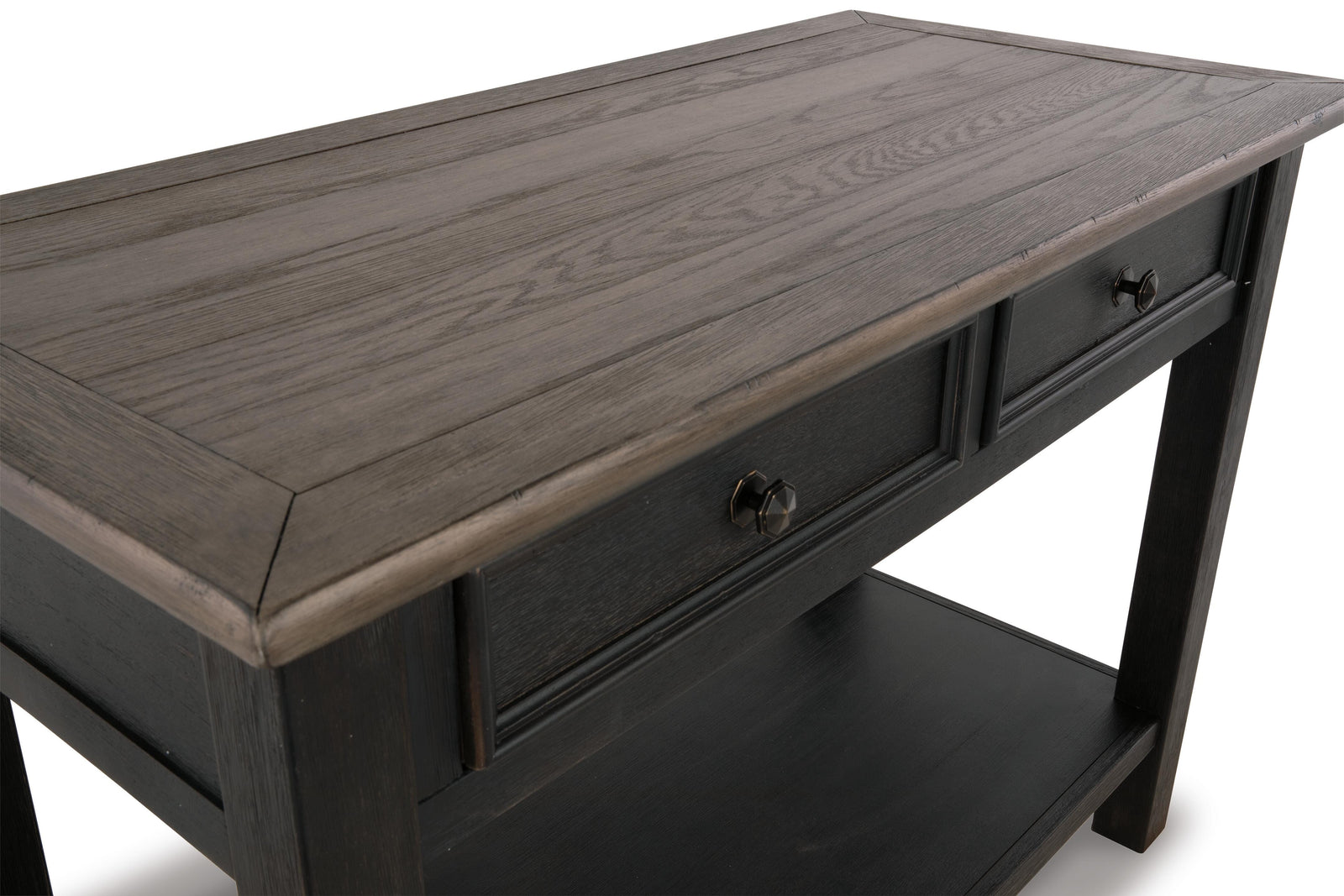 Tyler Creek Sofa/Console Table - Grayish Brown/Black  (T736-SI) - Image 8