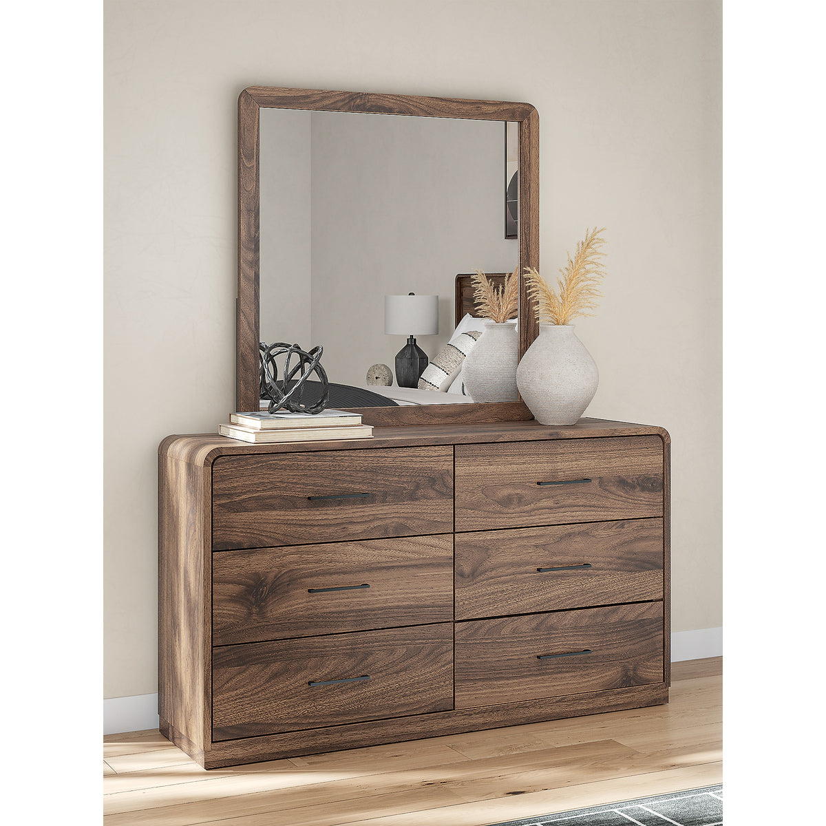 Fortlorn Queen Panel Bed, Dresser, Mirror and Nightstand (PCB386-SI) - Image 27