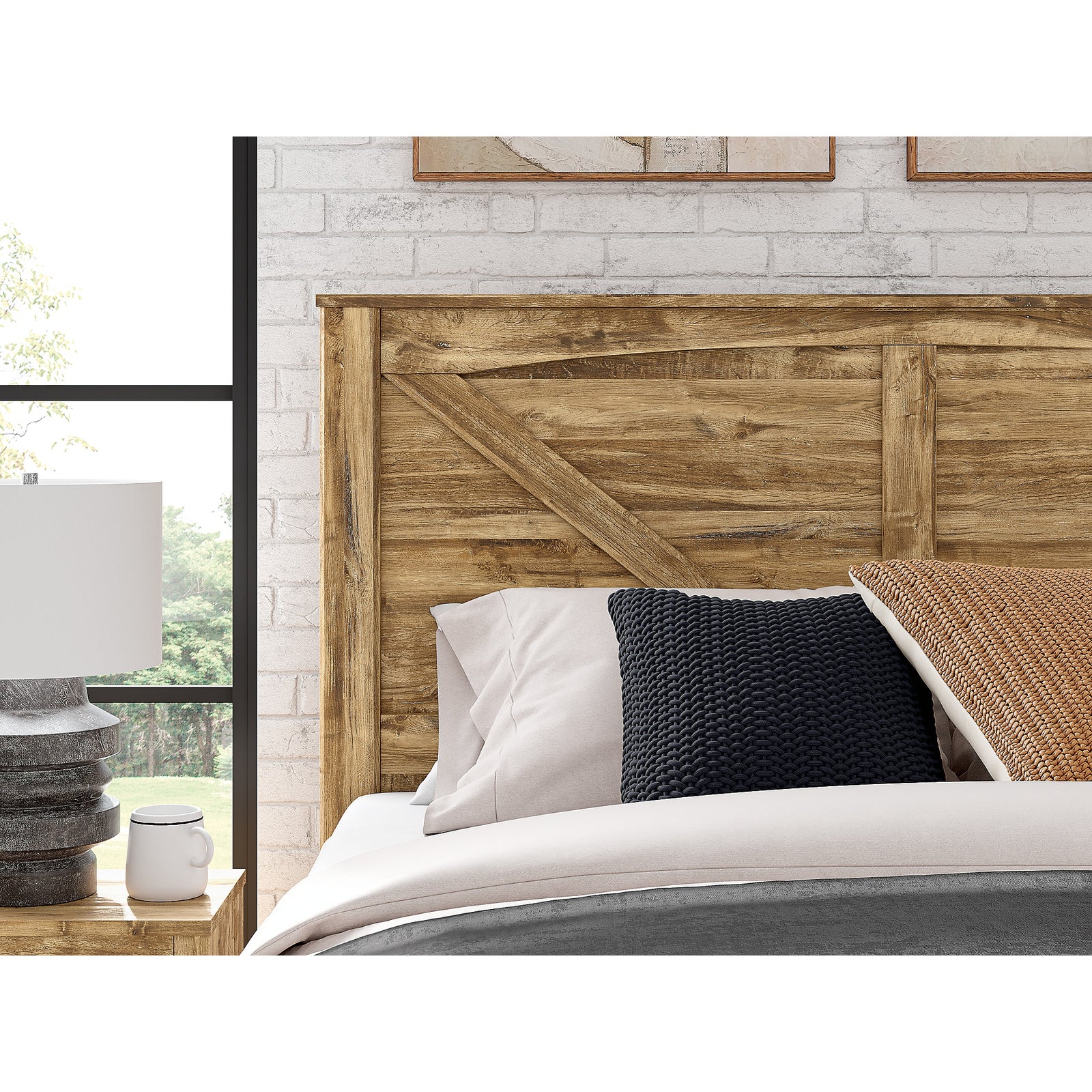 Maystonna King Crossbuck Panel Bed (PCB1580-SI) - Image 9
